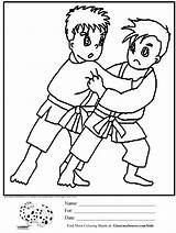 Coloring Karate Pages Judo Kids Eating Worksheets Clipart Print Fitness Healthy Children Library Visit Comments Olympics sketch template
