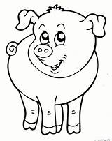 Cochon Ferme Animaux Animal Souriant Imprimer Mouton Imprimé Incroyable Coloriages Fois Jecolorie sketch template