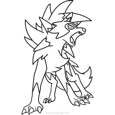 lycanroc pokemon coloring pages xcoloringscom