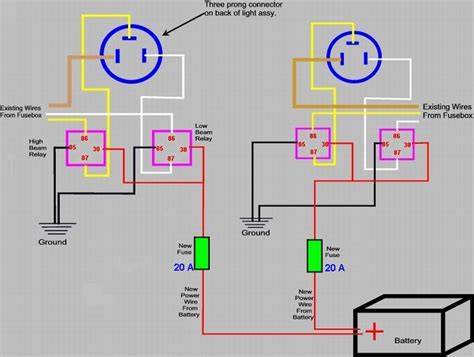 diagram relay wiring diagram headlights mydiagramonline