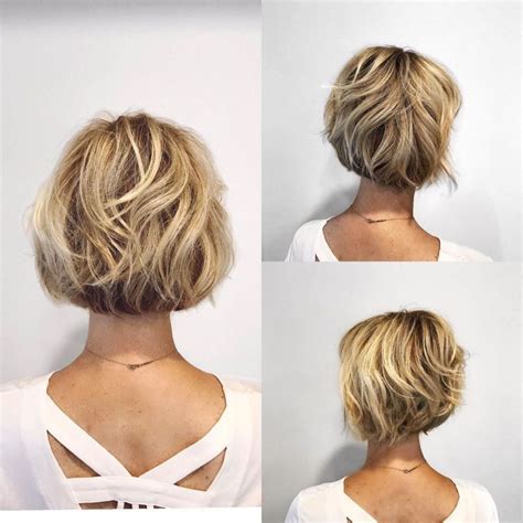 Short Bob With Wavy Layers Thick Hair Styles Layered