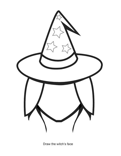 witch face  printable coloring pages