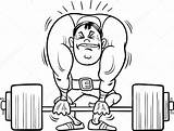 Colorear Pesas Levantamiento Libro Deportista Lifting Sportsman Weightlifting Fuerte Atleta Vectorial sketch template