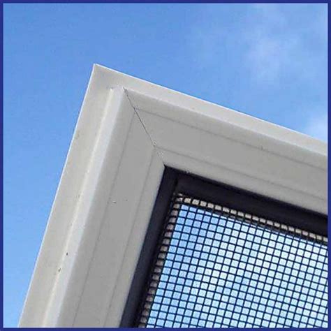 aluminium window screen fixed domestic   measure white   flyscreen company