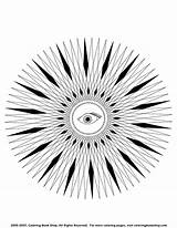 Coloring Mandala Eye Evil Abstract Pages Printable sketch template