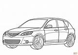 Mazda Coloring Pages Mx Miata Rx Sportif Hatchback Sketch Print Template Supercoloring Printable 2009 sketch template