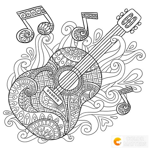 guitar coloring page mandala kleurplaten kleurplaten digi stempels