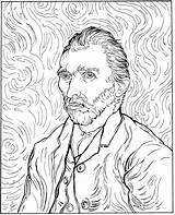 Van Gogh Kids Coloring Fun Vincent sketch template