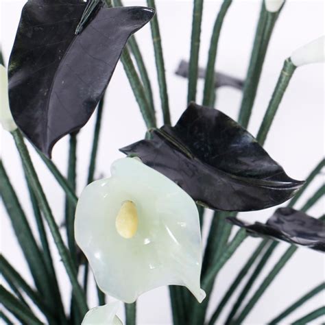 jade lily arrangement in a cloisonné planter at 1stdibs