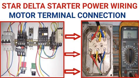 star delta starter power wiring connection motor terminal connection youtube