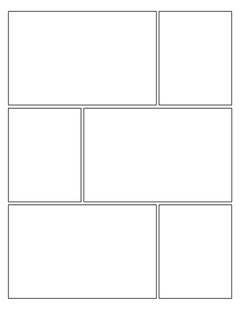 printable blank comic strip template  kids