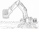 Tractopelle Caterpillar Excavator sketch template