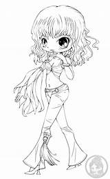Yampuff Spears Britney Fille Lineart Kawaii Artherapie Digi Colorier Printable Vedette Colouring Sellos Digitales Copic sketch template