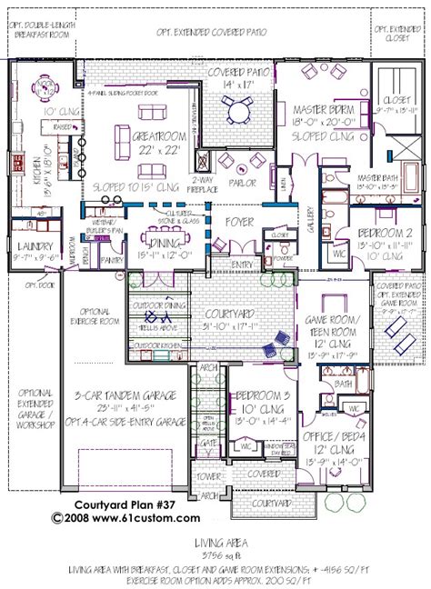 courtyard home floor plan plougonvercom