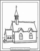 Church Coloring Country Simple Pages Catholic Template Printable Churches Chapel Sanctuary Saintanneshelper Sketch Templates sketch template