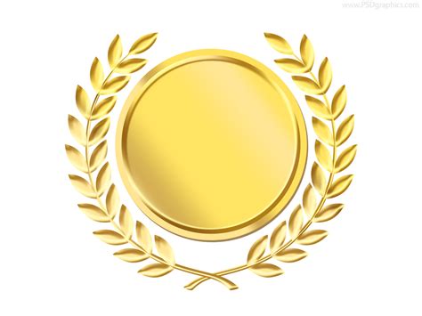 gold laurel wreath medal template psd psdgraphics