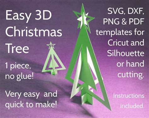 diy paper  christmas tree template svg  dxf png  cricut