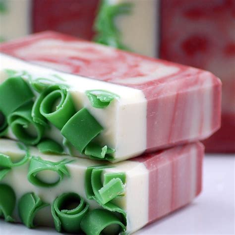 strawberry rhubarb soap handmade cold process vegan  blushie