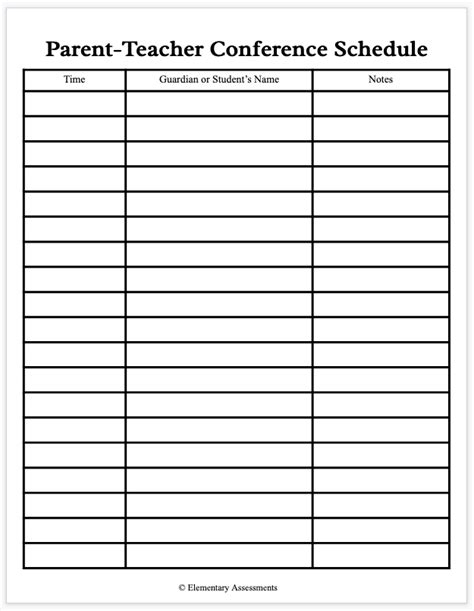parent teacher conference forms  save  time