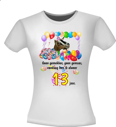leuk verjaardag  shirt met afbeelding en tekst