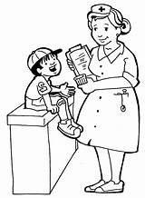 Nurses Coloring Pages Kids Clipart Doctor Library sketch template