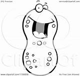 Peanut Face Happy Clipart Coloring Smiling Cartoon Outline Outlined Vector Cory Thoman Clipground Royalty sketch template