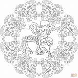 Coloring Mandala St Patrick Pages Pot Gold Leprechaun Knot Celtic Elements Old sketch template