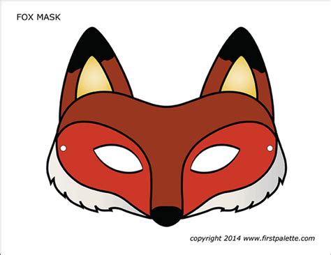 fox mask  printable templates coloring pages firstpalettecom