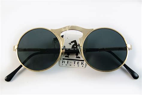 Round Sunglasses Gold Metal Frame Hi Tek Ht 006 Steampunk Sunglasses