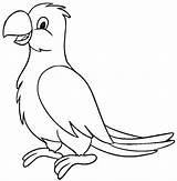 Burung Mewarnai Kakak Hewan Parrot sketch template