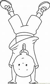 Caillou Standing Coloring Hands Coloringpages101 Pages sketch template