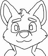 Furry Fox Pages Coloring Sketch Template Cliparts Lineart Face Wolf Icon Cute Use Library Clipart Anime Animal Pup sketch template