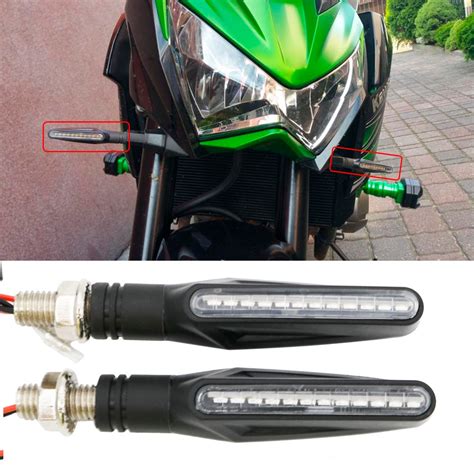 pairs motorcycle turn signal light flexible  led turn signals indicator universal blinkers