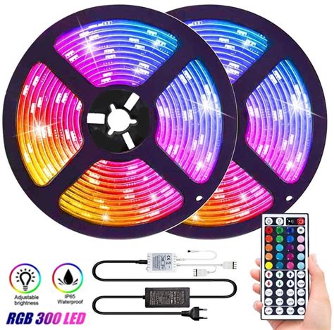 led strip lighting  ft  rgb flexible color changing full kit   keys ir remote