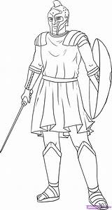 Roman Gladiators Colouring Pages Gladiator Draw Colou sketch template
