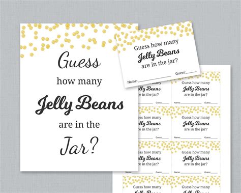 jelly beans guessing game fun baby shower games gold etsy