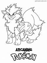 Pokemon Growlithe Arcanine sketch template