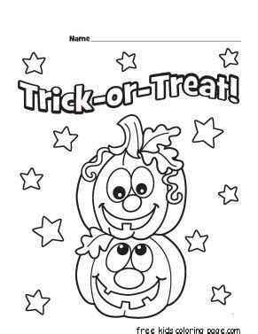 printable trick  treat pumpkins designs coloring page halloween