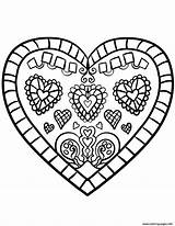 Coloring Heart Decorated Pages Printable sketch template