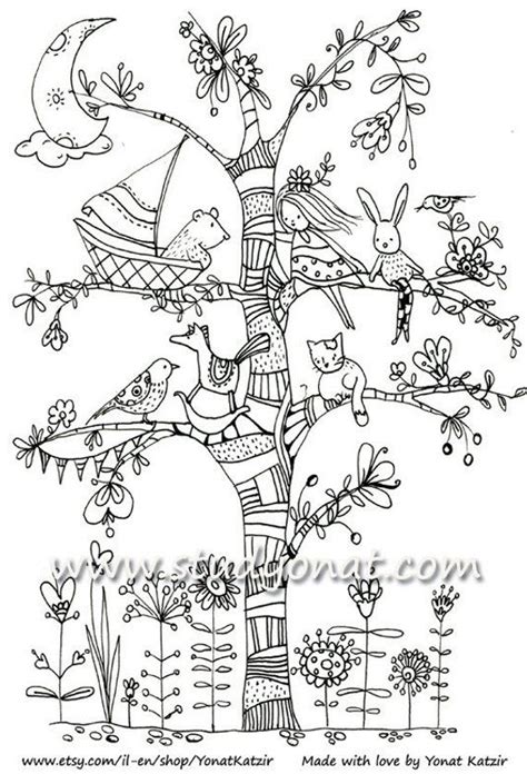 Magical Tree Digital Illustrated Poster Poster For Coloring Coloring