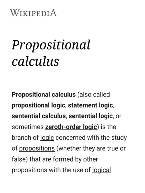 propositional calculus interpretation logic logic