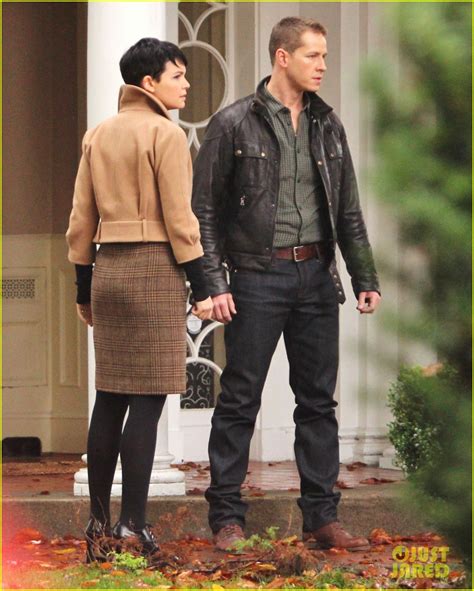 Josh Dallas Protects Ginnifer Goodwin On Once Upon A Time Set Photo