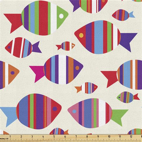 fish fabric   yard underwater aquarium inspired pattern