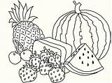 Pages Fruit Coloring Kids Grapes Strawberry Mangoes Pineapples Oranges Fruits Fresh Basket Various Print There Big sketch template