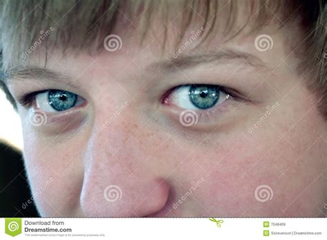 Bright Blue Eyes Stock Image Image Of Closeup Cute