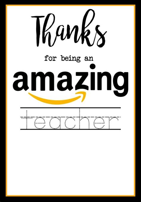 teacher appreciation amazon card paper trail design