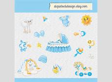 Baby Clipart. Baby Boy Clipart. Baby Things Digital