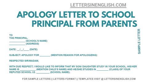 apology letter  school principal  parent apology letter