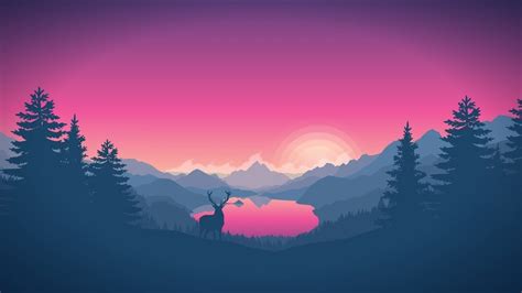 nature landscape sunrise dawn digital art minimalist   wallpaper