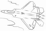 Raptor 22 Coloring Pages Fighter Jet 16 Military Drawing Aircraft Plane Supercoloring Force Air Sketch Printable Template sketch template